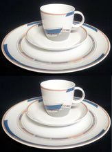 Lade das Bild in den Galerie-Viewer, 21 Teiliges KAFFEESERVICE "York Cubic" - Porzellan, Abstrakt Geometrisches Balken Rechteck Geschwungene Streifen Motiv Dekor

