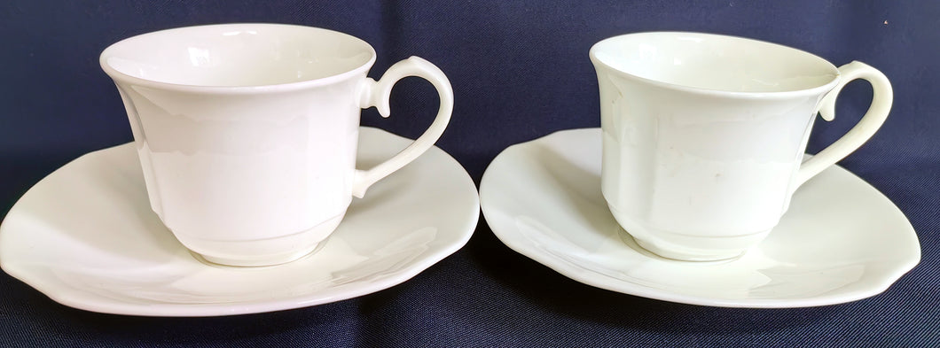 2er Set 2er KAFFEEGEDECKE - Porzellan, Moderne Gastronomische Gewölbte Relief Form Motiv Dekor