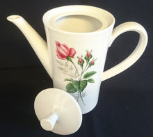 Lade das Bild in den Galerie-Viewer, KAFFEEKANNE MIT DECKEL - Porzellan, Flora Rosen Blumen Blüten Pflanze Blatt Blätter Motiv Dekor
