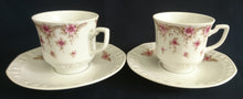 Lade das Bild in den Galerie-Viewer, 2er KAFFEEGEDECK - Porzellan, Flora Blumenblüten Pflanzen Relief Motiv Dekor
