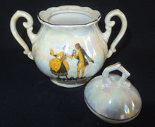 Lade das Bild in den Galerie-Viewer, 17 Teiliges MOCCA KAFFEESERVICE - Porzellan, Perlmutt Goldrand Rokoko Tanzpaar Motiv Dekor
