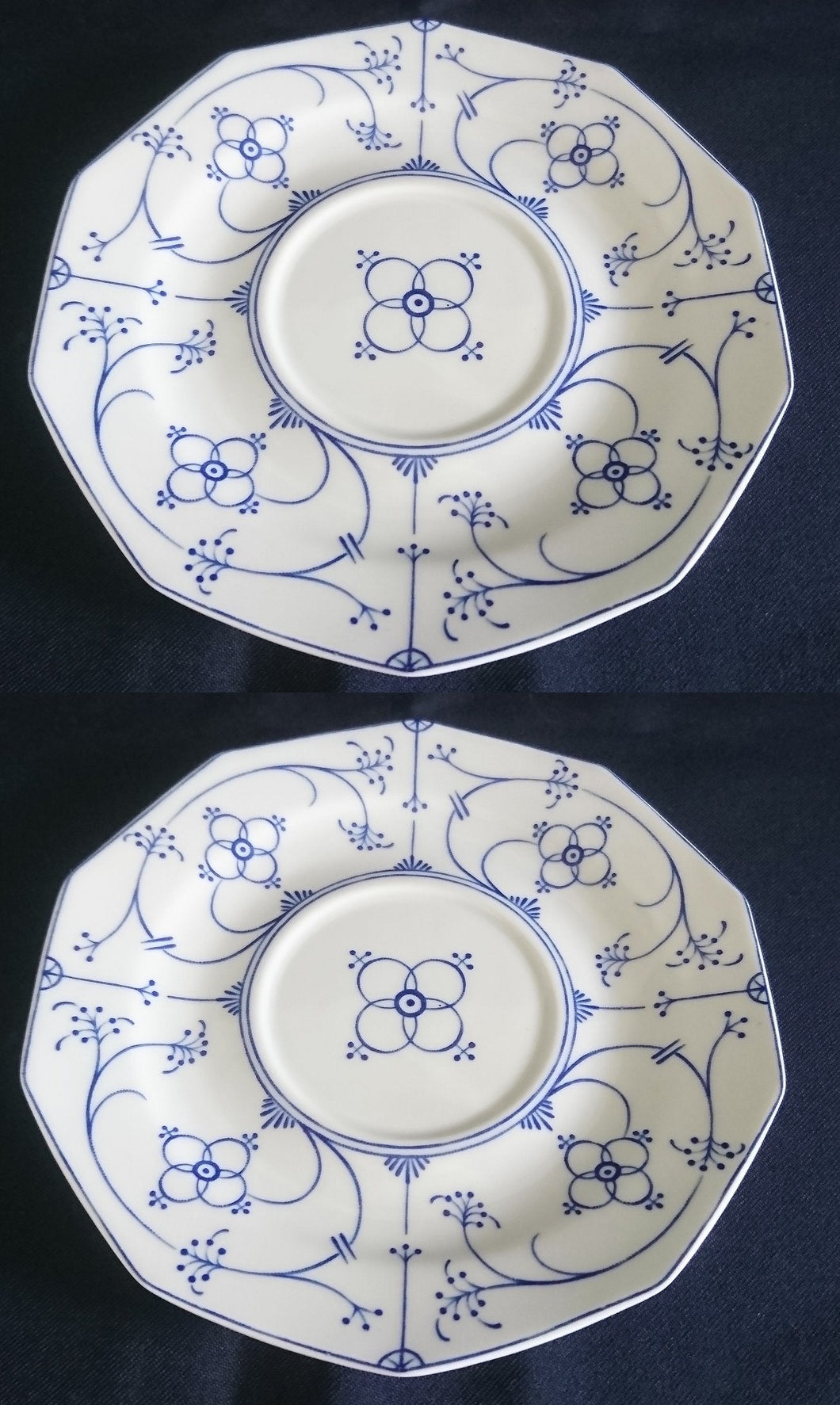 2er Set SUPPENTASSEN UNTERTELLER - Porzellan, Klassisch Style, Indisch Blau Strohblume Dekor