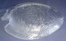 Lade das Bild in den Galerie-Viewer, SERVIERPLATTE - Press- / Hartglas, Fischform Dekor
