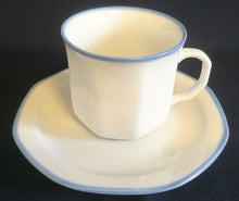 Lade das Bild in den Galerie-Viewer, KAFFEETASSE - Porzellan, Zweifärbiges Linien Rand Motiv Dekor (BC)
