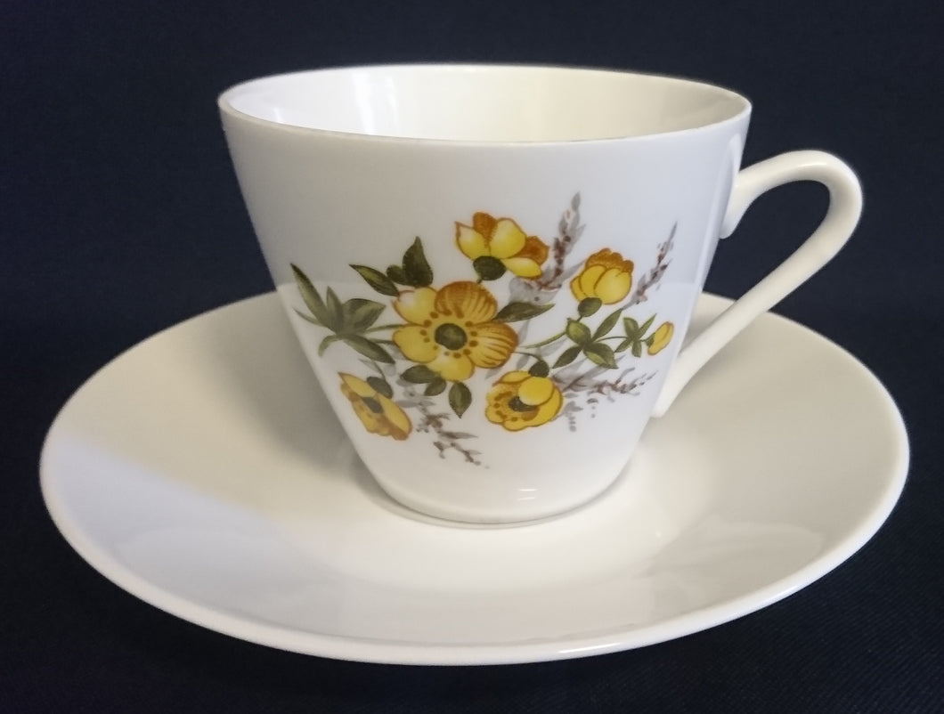 2er KAFFEEGEDECK - Porzellan, Pflanzen Blumen Blüten Motiv Dekor