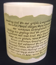 Lade das Bild in den Galerie-Viewer, KAFFEETASSE - Keramik / Steingut, Diddl Maus Motiv Grinsend Lachend Wochentext Spruch Schriftzug Motiv Dekor
