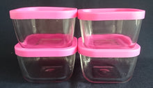 Lade das Bild in den Galerie-Viewer, 2er Set KLEINMITTLERE FRISCHHALTE VORRATSDÖSCHEN MIT DECKEL - Press- / Hartglas &amp; Kunststoff, Modernes Klassische Quadratische Behälterform
