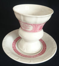 Lade das Bild in den Galerie-Viewer, 2er Set 2er KAFFEEGEDECKE - Porzellan, Abstrakt Blumenblüten Rand Rüdesheim Motiv Asbach Schriftzug Relief Form Dekor
