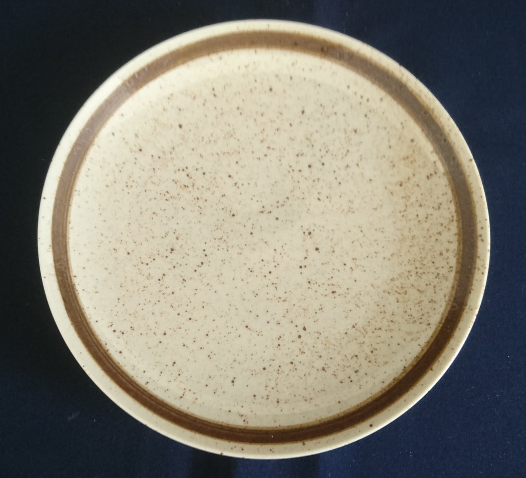 DESSERTTELLER - Porzellan, Zweifärbiges Gesprenkeltes Linien Dekor, Inglasur, Handbemalt