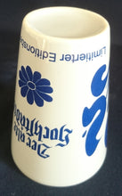Lade das Bild in den Galerie-Viewer, APFELWEIN TRINKBECHER &quot;Limited Edition Nr. 2&quot; - Keramik / Steingut, Abstrakt Blumen Schriftzug Motiv Dekor
