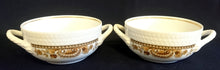 Lade das Bild in den Galerie-Viewer, 2er Set SUPPENTASSEN "Friesland Atlantis" - Porzellan, Goldrand Abstrakt Muschel Fisch Schuppen Relief Dekor
