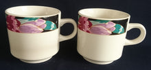 Lade das Bild in den Galerie-Viewer, KAFFEETASSE - Porzellan, Modern Blumenrand Motiv Dekor
