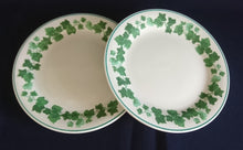 Lade das Bild in den Galerie-Viewer, 2er Set DESSERTTELLER - Keramik / Steingut, Blatt Blätter Laub Rand Dekor
