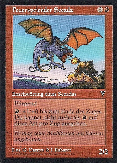 FEUERSPEIENDER SCEADA, Magic -The Gathering-, Ausgabe / Set / Serie Visionen (Visions) 1997