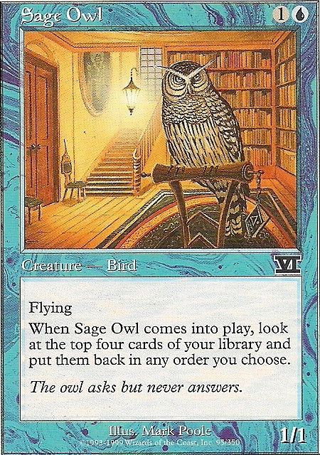 SAGE OWL, Magic -The Gathering-, Ausgabe / Set / Serie 6te Edition (Classic) 1999