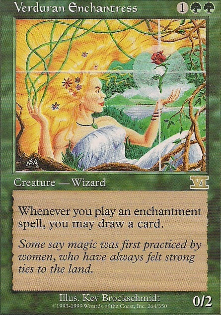 VERDURAN ENCHANTRESS, Magic -The Gathering-, Ausgabe / Set / Serie 6te Edition (Classic) 1999