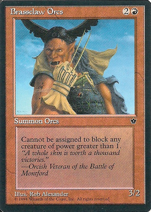 BRASSCLAW ORCS (V.3), Magic -The Gathering-, Ausgabe / Set / Serie Fallen Empires (Fallen Empires) 1994