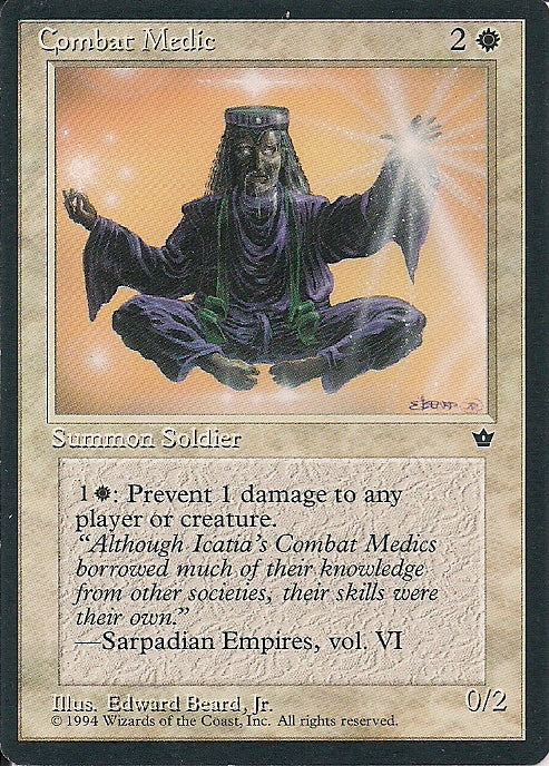 COMBAT MEDIC (V.1), Magic -The Gathering-, Ausgabe / Set / Serie Fallen Empires (Fallen Empires) 1994