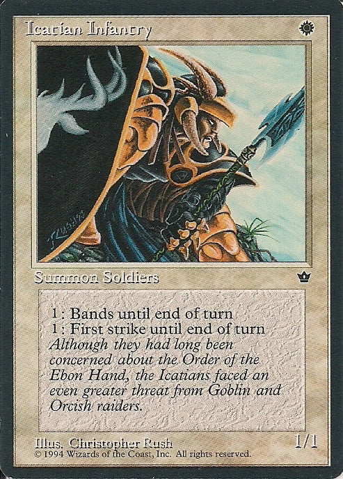 ICATIAN INFANTRY (V.2), Magic -The Gathering-, Ausgabe / Set / Serie Fallen Empires (Fallen Empires) 1994