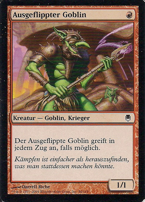 AUSGEFLIPPTER GOBLIN, Magic -The Gathering-, Ausgabe / Set / Serie Nachtstahl (Darksteel) 2004