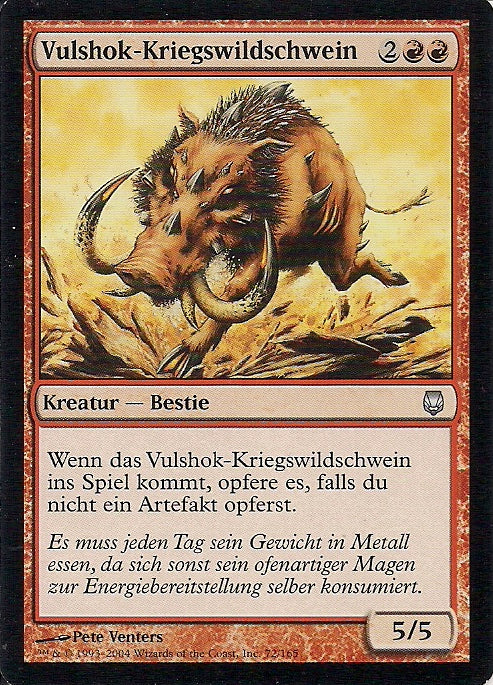 VULSHOK - KRIEGSWILDSCHWEIN, Magic -The Gathering-, Ausgabe / Set / Serie Nachtstahl (Darksteel) 2004