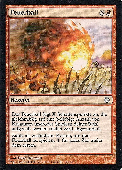 FEUERBALL, Magic -The Gathering-, Ausgabe / Set / Serie Nachtstahl (Darksteel) 2004