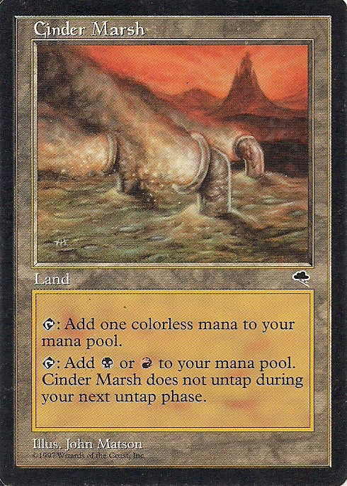 CINDER MARSH, Magic -The Gathering-, Ausgabe / Set / Serie Sturmwind (Tempest) 1997