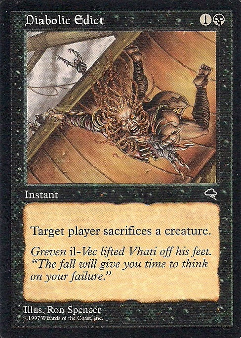 DIABOLIC EDICT, Magic -The Gathering-, Ausgabe / Set / Serie Sturmwind (Tempest) 1997