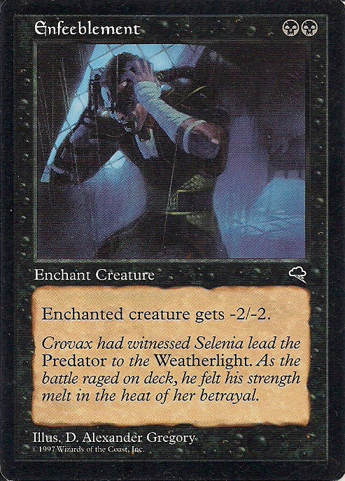 ENFEEBLEMENT, Magic -The Gathering-, Ausgabe / Set / Serie Sturmwind (Tempest) 1997