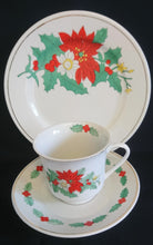 Lade das Bild in den Galerie-Viewer, 3er KAFFEEGEDECK - Porzellan, Advents Weihnachtsstern Flora Blatt Blätter Goldrand Dekor
