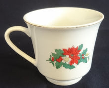 Lade das Bild in den Galerie-Viewer, 3er KAFFEEGEDECK - Porzellan, Advents Weihnachtsstern Flora Blatt Blätter Goldrand Dekor
