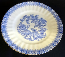 Lade das Bild in den Galerie-Viewer, DESSERTTELLER - Porzellan, China Blau Goldrand Relief Dekor

