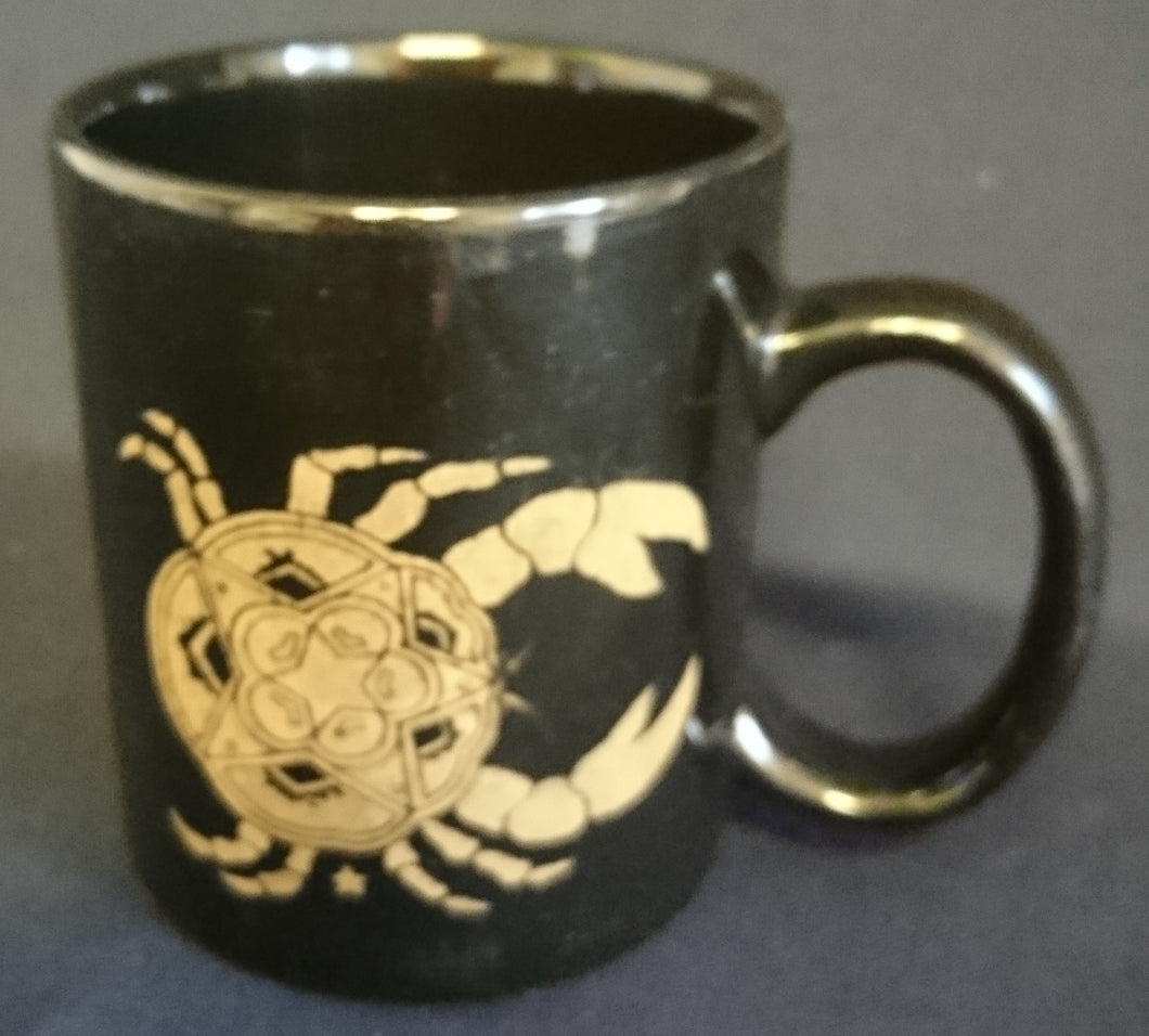 KAFFEETASSE - Keramik / Steingut, Astronomie Krebs Sternzeichen Tier Motiv Dekor