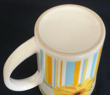 Lade das Bild in den Galerie-Viewer, KAFFEETASSE - Keramik / Steingut, Sonnenblumen Blüten Senkrechte &amp; Waagerechte Linien Balken Motiv Dekor
