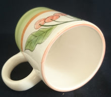 Lade das Bild in den Galerie-Viewer, 6er Set KAFFEETASSEN - Fein Keramik / Steingut, Kirschen Blätter Zweige Motiv Dekor
