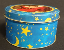 Lade das Bild in den Galerie-Viewer, 2er Set GEBÄCKDOSEN MIT DECKEL - Metall / Blech, Mond Sterne Weihnachtsmann Goldrand Motiv Dekor (G)
