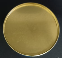 Lade das Bild in den Galerie-Viewer, 2er Set GEBÄCKDOSEN MIT DECKEL - Metall / Blech, Mond Sterne Weihnachtsmann Goldrand Motiv Dekor (G)
