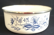 Lade das Bild in den Galerie-Viewer, KLEINE SCHÜSSEL - Metall / Emaile, Zwiebelmuster Motiv Silberrand Dekor

