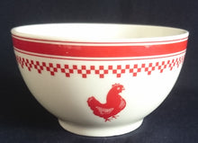 Lade das Bild in den Galerie-Viewer, FRÜHSTÜCKS MÜSLISCHALE - Porzellan, Huhn Hähnchen Abstrakt Kästchen Linien Motiv Dekor
