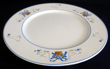 Lade das Bild in den Galerie-Viewer, SPEISETELLER - Keramik / Steingut, Rand Linien Gänse Blumen Blüten Schleife Korb Motiv Dekor
