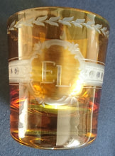 Lade das Bild in den Galerie-Viewer, GETRÄNKEGLAS - Hartglas, Geschliffen EL Monogram Logo Abstrakt Streifen Zeichen Motiv Dekor

