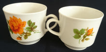 Lade das Bild in den Galerie-Viewer, 2er Set KAFFEETASSEN - Porzellan, Flora Blumen Blüten Rosen Knospen Pflanzen Motiv Dekor
