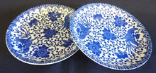 Lade das Bild in den Galerie-Viewer, 2er Set UNTERTASSEN - Porzellan, Abstraktes Girlanden Vogel Blumenblüten Motiv Dekor
