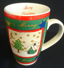 Lade das Bild in den Galerie-Viewer, KAFFEETASSE - Keramik / Steingut, Schriftzug Merry Christmas Advents Weihnachten Motiv Dekor
