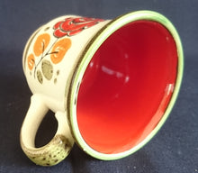 Lade das Bild in den Galerie-Viewer, 3er KAFFEEGEDECK &quot;Tirol&quot; - Keramik / Steingut, Rosen Motiv Dekor, Handbemalt

