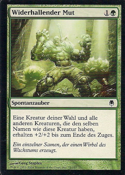 WIDERHALLENDER MUT, Magic -The Gathering-, Ausgabe / Set / Serie Nachtstahl (Darksteel) 2004