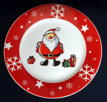 Lade das Bild in den Galerie-Viewer, 2er Set 3er KAFFEEGEDECKE "Santa" - Porzellan, Weihnachtsmann Nikolaus Sterne Schneeflocken Geschenke Motiv Dekor

