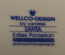 Lade das Bild in den Galerie-Viewer, UNTERTASSE &quot;Santa&quot; - Porzellan, Sterne Schneeflocken Motiv Dekor, Wellco Design
