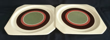 Lade das Bild in den Galerie-Viewer, 2er Set DESSERTTELLER "Avantgarde" - Keramik / Steingut, Modernes Kreise Streifen Dekor, Mittig Grün
